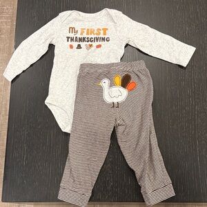 Carter's Gray Thanksgiving Baby Outfit 🦃